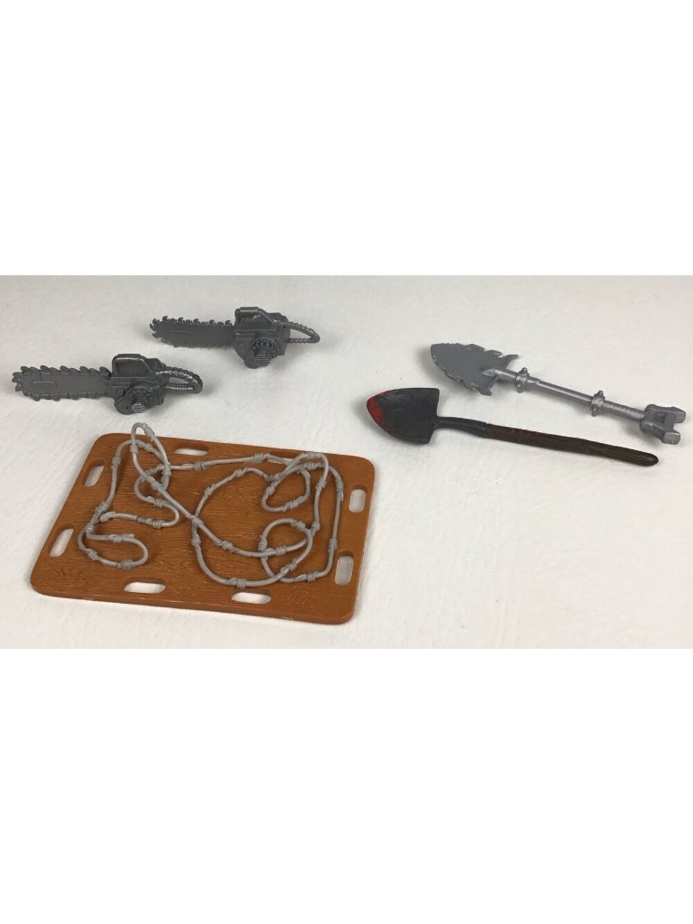 WWE WWF Wrestling Weapon Accessories Lot of 5 Shovel Chainsaw Barbed Wire Mattel
